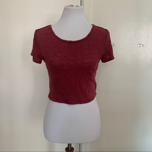 Urban Outfitters Red Zip Back Crop Top Size Small
